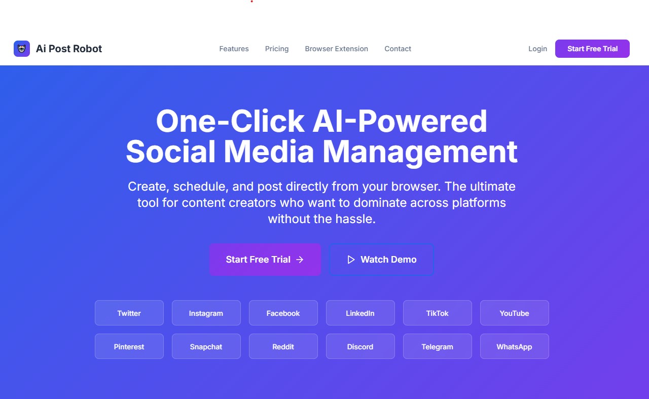 AI Post Robot product screenshot