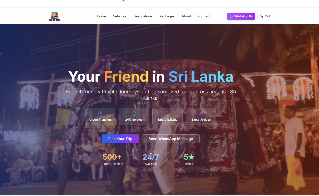 TangoCabs Travel Platform project screenshot